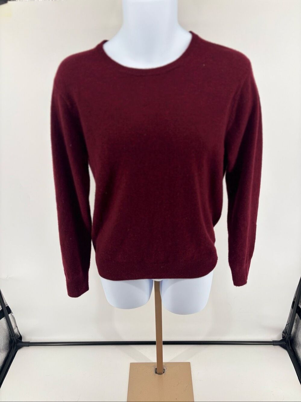 J.Crew Factory Cashmere Crew Neck Sweater Womens Small Burgundy